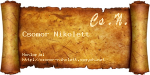 Csomor Nikolett névjegykártya